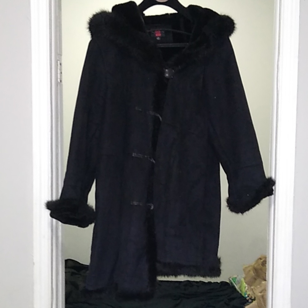 COPY - 3/4 length faux Fox lined shearling